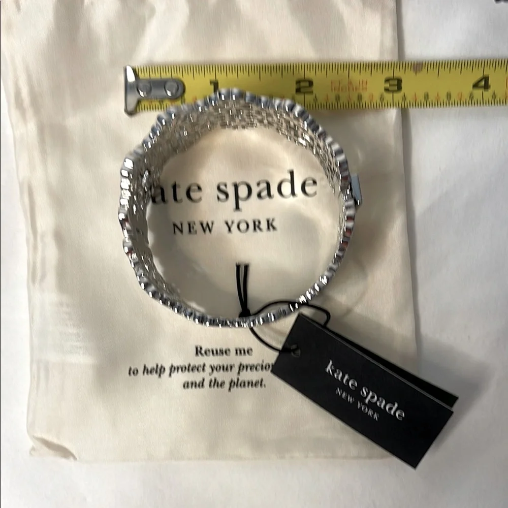 Kate Spade Silver Floral Cutout Bracelet 7” NWT - Picture 9 of 11